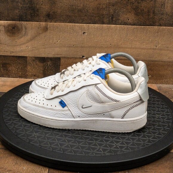 NIKE COURT VISION SE WOMENS ATHLETIC SHOES WHITE LEATHER SNEAKERS SIZE 7.5 - Picture 5 of 9